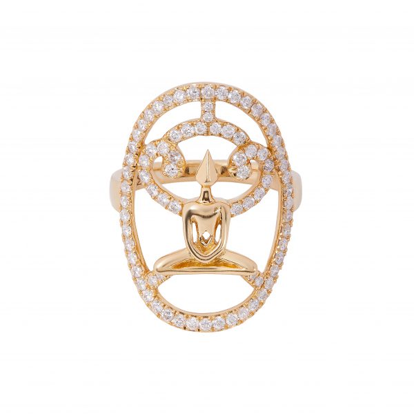 Gold Diamond Meditator Ring