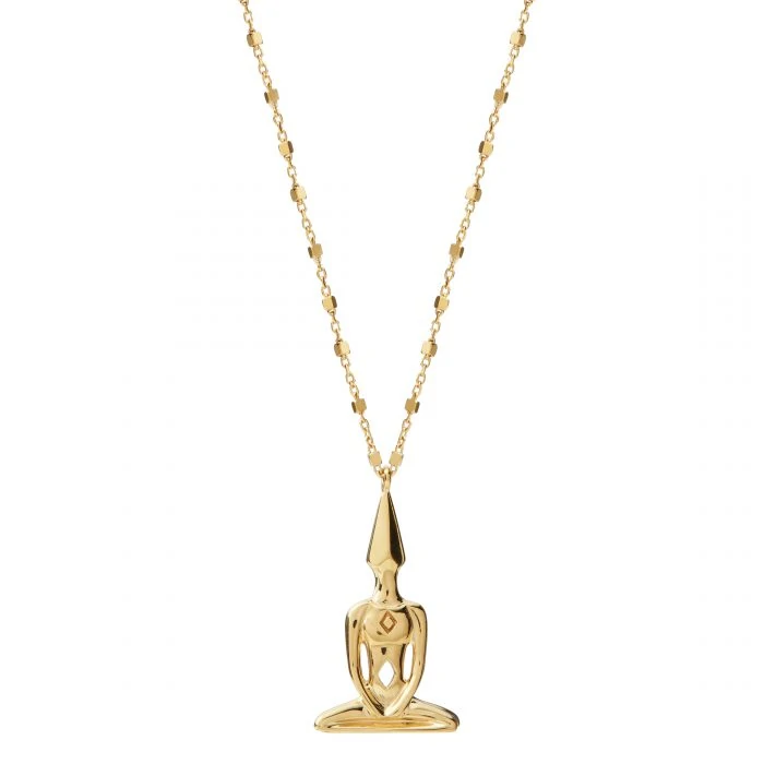 Gold Plated Meditator Necklace