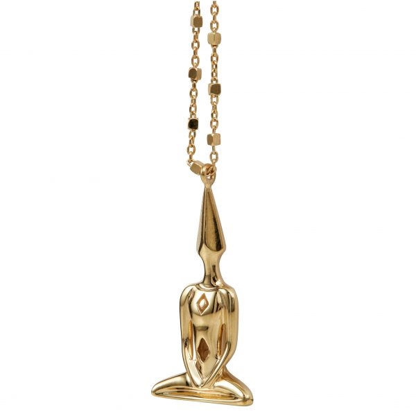 Large Gold Plated Meditator Necklace