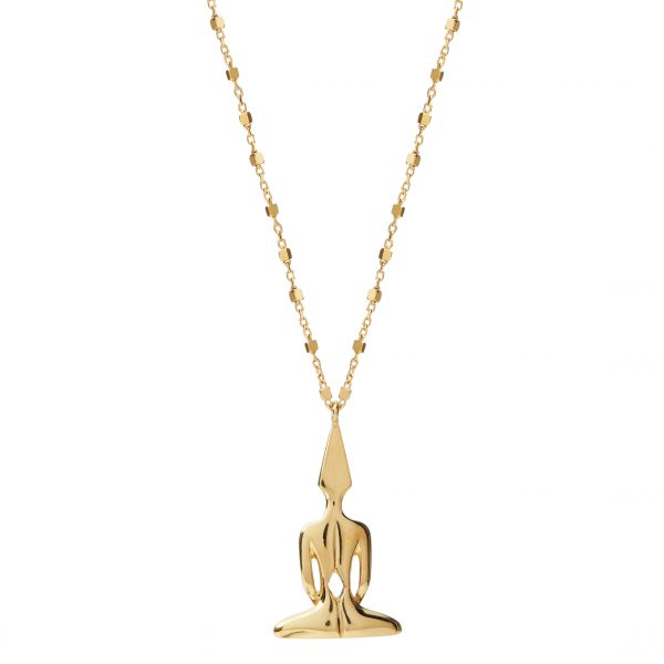 Gold Plated Meditator Necklace