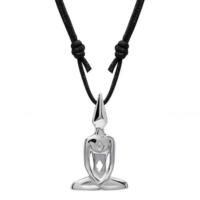 Large Metal Meditator Necklace