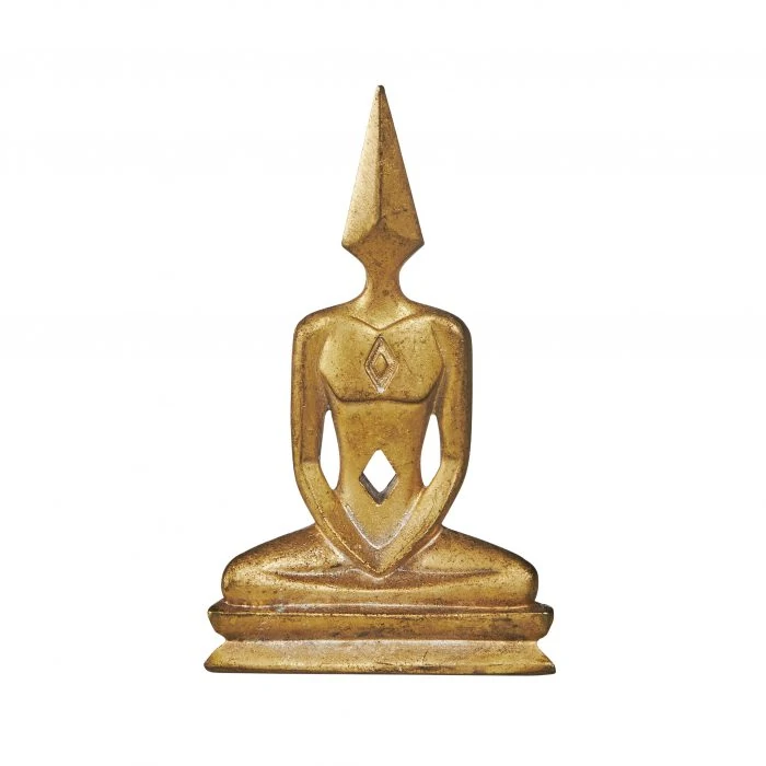 Mini Bronze Meditator Statue, Gold Finish